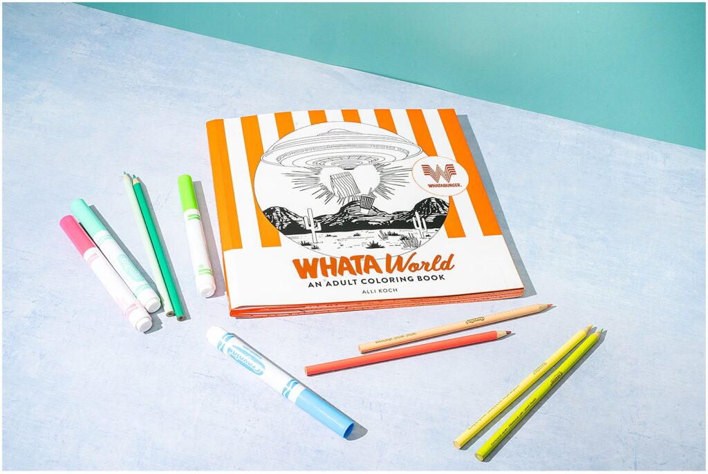 An Alli K book Whataworld Adult Coloring Book, a whataburger collab