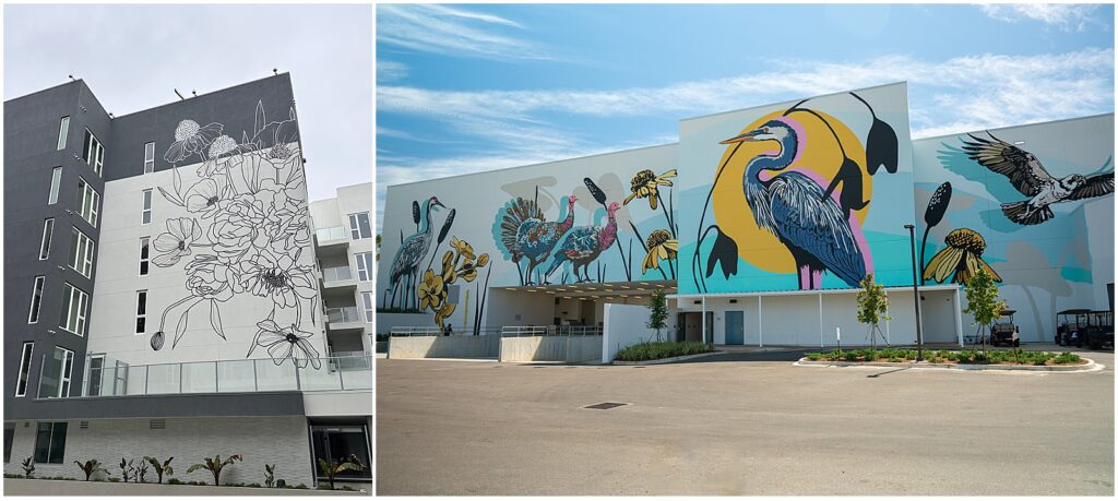 Murals painted by Dallas artist Alli Koch