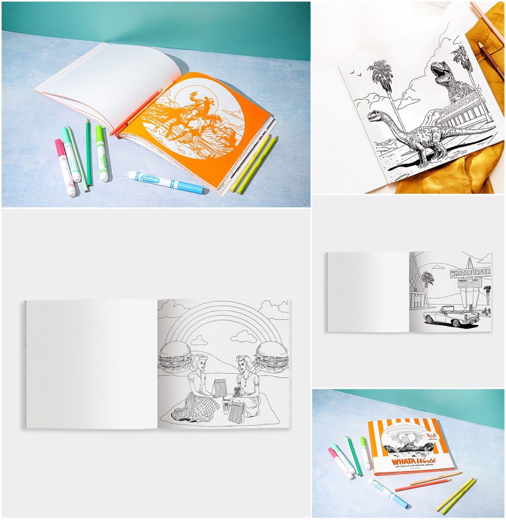 Unique coloring books for Whataburger by Alli Koch