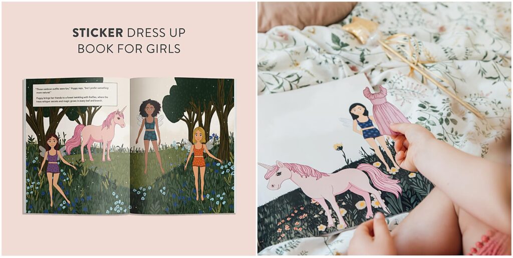 Details of the sticker book, My Fancy Sticker Storybook: Fairies & Unicorns by Alli Koch