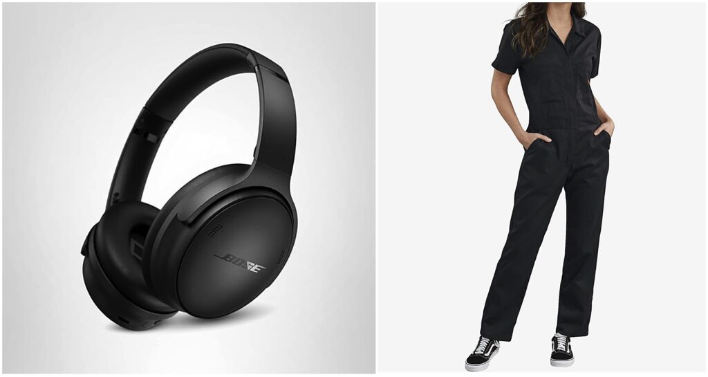 Headphones and a black jumpsuit - Alli K Design's favorite mural painting supplies