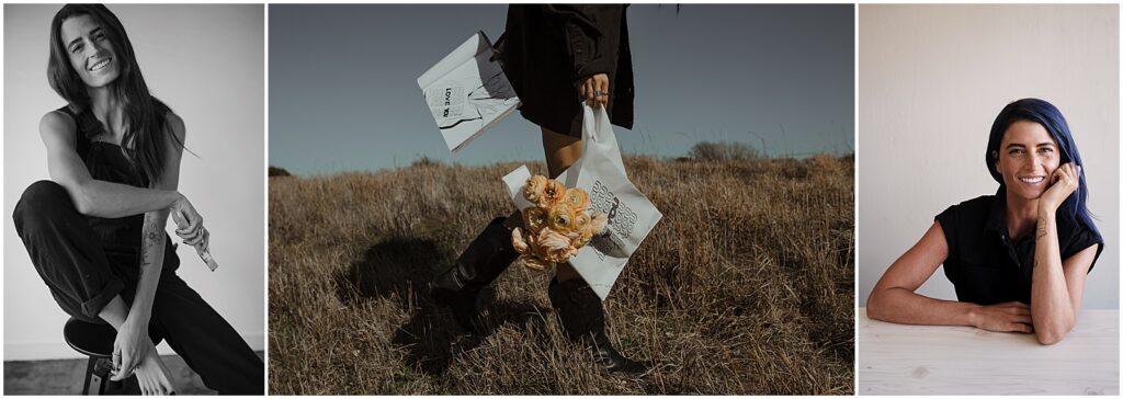 Headshots of Dallas artist Alli Koch of Alli K Design