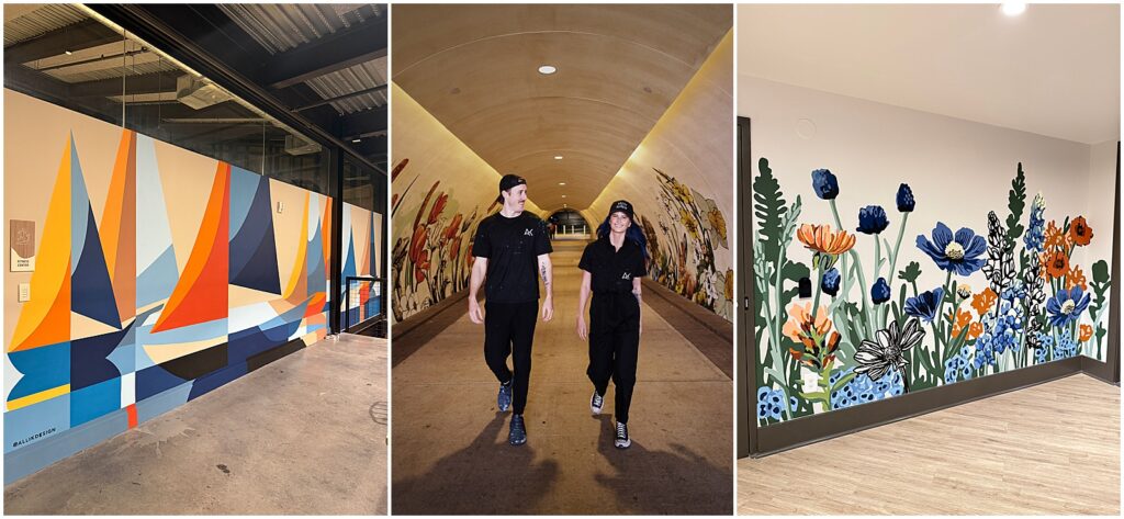 Alli K Design painting murals in the Dallas area using Sketchar virtual reality tools