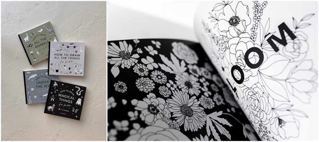 How to draw books and adult coloring books by Alli Koch of Alli K Design